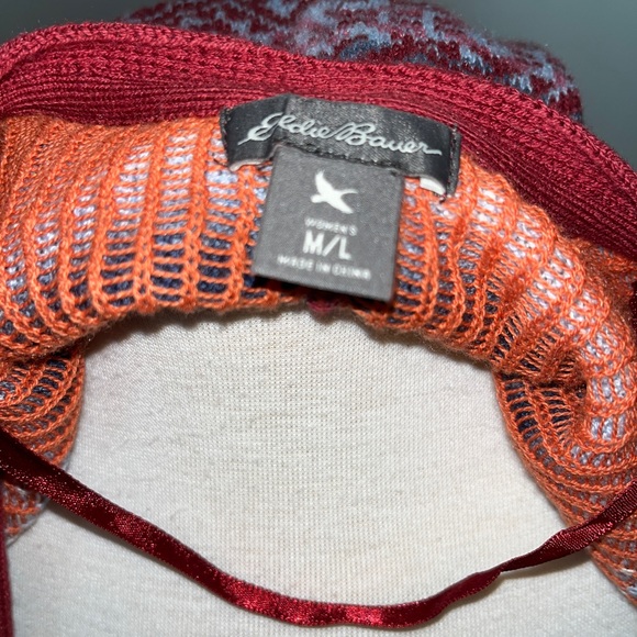 Eddie Bauer sweater sleeveless vest poncho kimono wrap - Picture 4 of 6